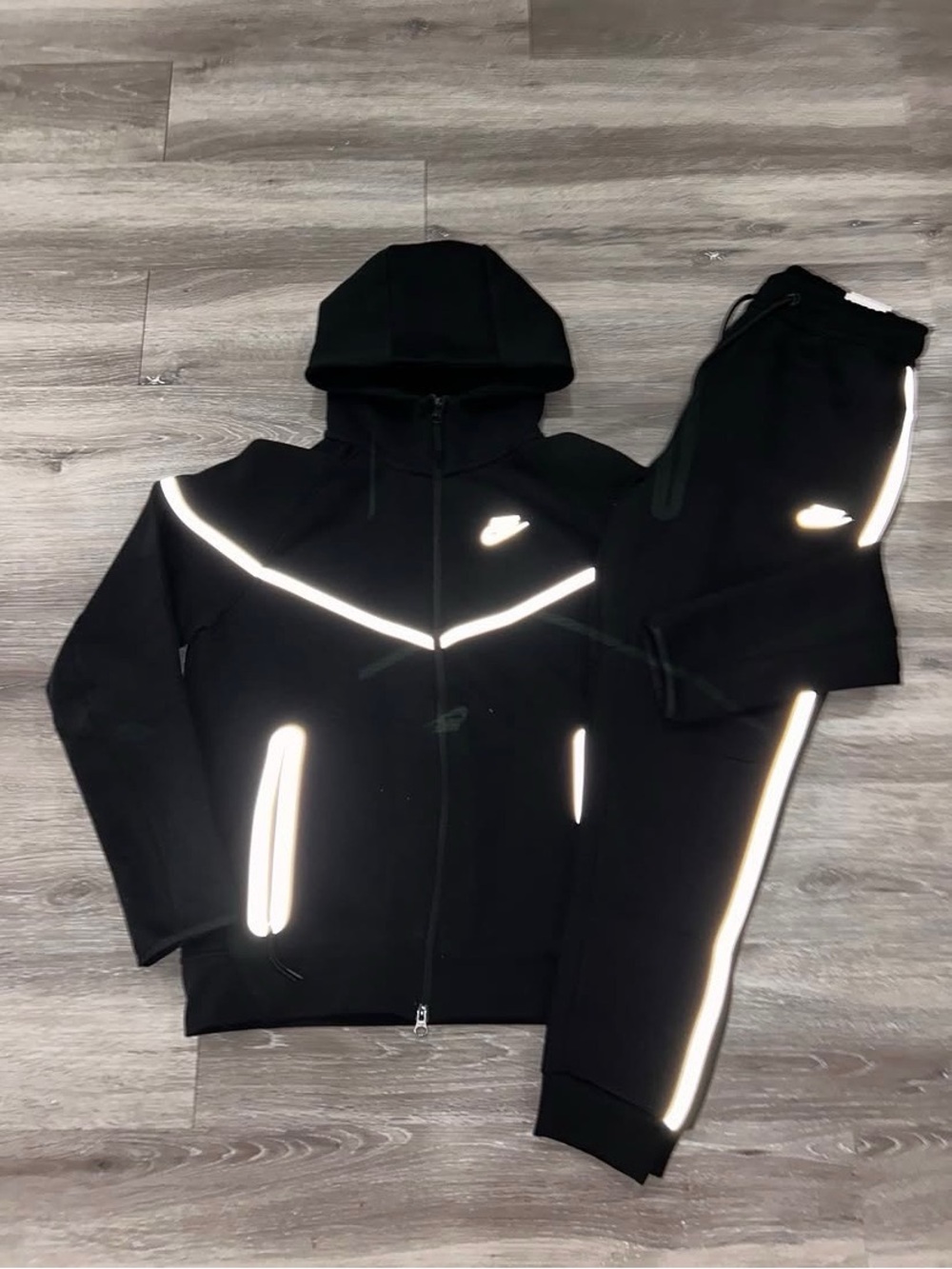Nike Black Reflective Trim Hooded Jacket & Joggers Set ALL SIZES